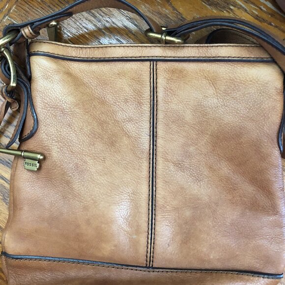 Fossil Tan Medium Bucket Crossbody Shoulder Bag - Picture 3 of 8